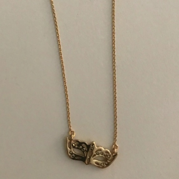 kate spade Jewelry Kate Spade Gold Pav Masquerade Mask Necklace